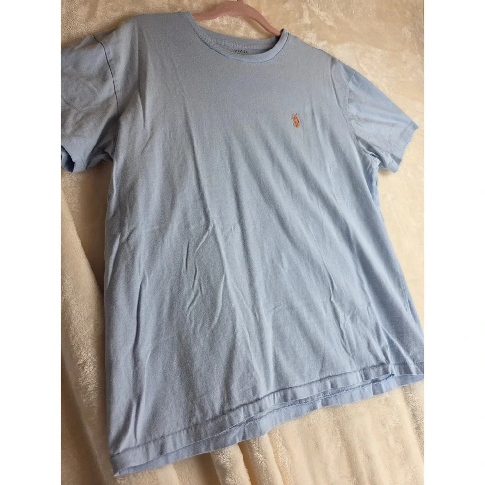 Polo Ralph Lauren Men Light Blue Short Sleeve‎ T Shirt Crew Neck Pony Logo M